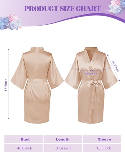7 Pcs Womens Kimono Robe Bride Bridesmadis Silky Bathrobe Getting Ready of Wedding Birthday Party Sleepwear3
