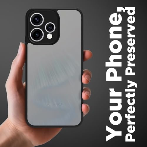 Image of RIGGEAR Shockproof Sleek Hybrid Armor Back Cover Case for Oppo Reno15, Reno 15 5G (Smoke Black Matte PC + Black TPU Bumper)