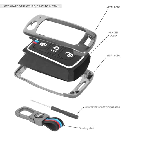 Image of Premium Metal Key Cover Compatible with Tata Tiago | Nexon | Altroz | Safari | Storme | Zest | Bolt | Tigor | Punch | Hexa 3 Button Flip Key
