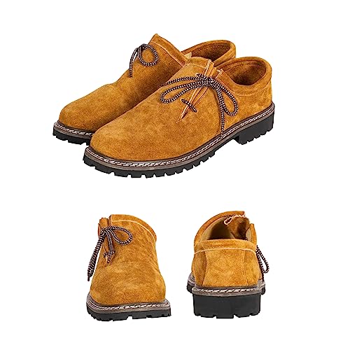 Image of BAVARIA TRACHTEN Lederhosen Boots - Haferl Authentic German Shoe for Oktoberfest Outfit - Real Leather Dark Brown
