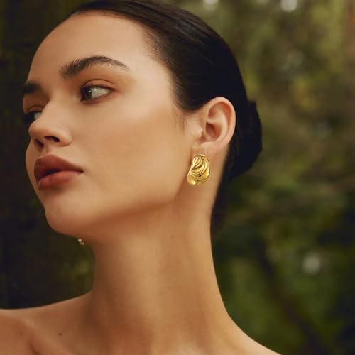 Big Chunky Gold Earrings for Women Geometric Earrings Vintage Statement Trendy Jewelry2