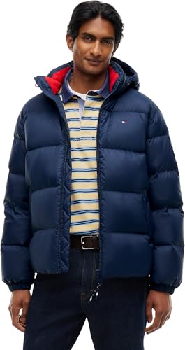 Tommy Jeans Doudoune Homme Essential Down Jacket Chaude, Bleu (Dark Night Navy), L