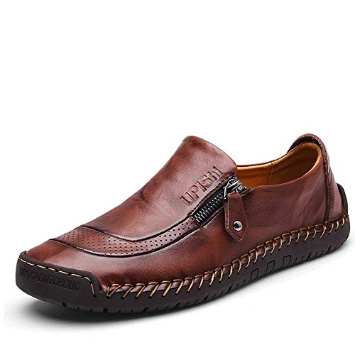 UPIShi Mens Driving Oxford Leather Casual Slip-on Sneaker Stitched Flats Penny Loafers Lightweight Shoes2