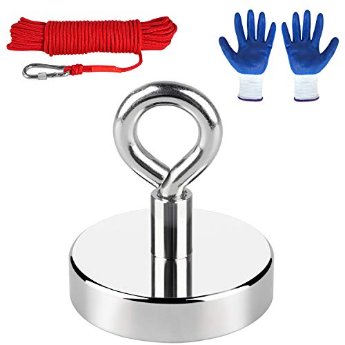 120KG/220KG /300KG/400KG/500KG Magnete di Salvataggio Grandi Magneti Al Neodimio N52 Magnete Forte Magnete Da Pesca con Corda Guanti borsa  13