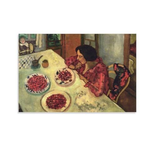 Impression sur toile Marc Chagall de qualite superieure tableau Fraises Bella et Ida 60 x 90 cm