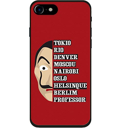 Komete - Carcasa para iPhone La Casa de Papel  Salvador Dali  Netflix (Flexible), Color Negro, Compatible con iPhone, Color Rojo