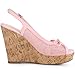Allegra K Women's Platform Heels Bow Lace Wedge Pink Sandals 8 M US
