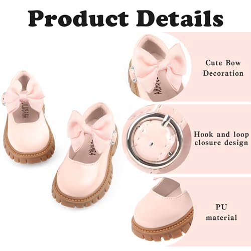 Image of Wulubaba Toddler Girl Dress Shoes Bow Black Dress School Shoes Princess Mary Jane for Toddler /Little Girl