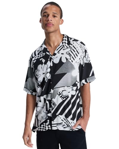 Chemise manches courtes Quiksilver Safe Paradise marron en taille M pour homme