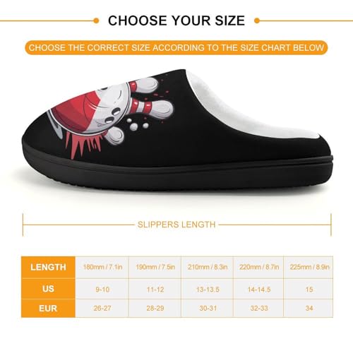 Bowling Ball And Pins Soft Slippers for Girls Boys Non-slip Warm House Slippers Cute Home Shoes2
