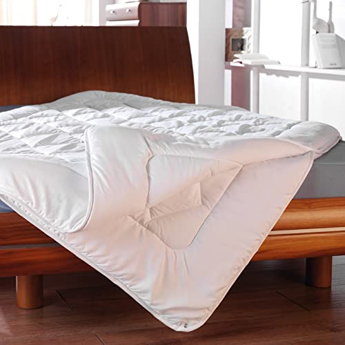 Edredón Acolchado para las 4 estaciones, 155 x 220 cm (750 g 1000 g), lavable a 95 °C, apto para alérgicos, 2 edredones con botones de presión, ropa de dormir