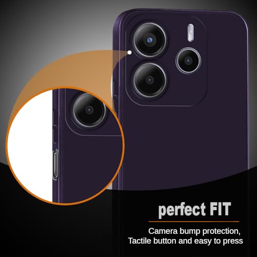 Image of Back Cover for Mi Redmi Note 14 5G | Full Camera Protection | Premium Liquid Silicon Case | Flexible Bumper Case for Mi Redmi Note 14 5G (Purple)