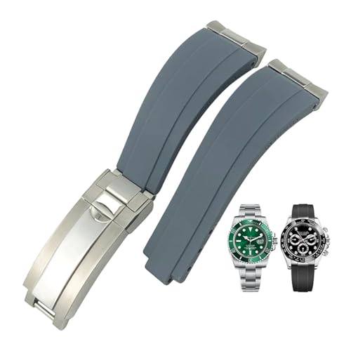 Bracelet en caoutchouc et acier 20 mm pour montre Submariner Sub