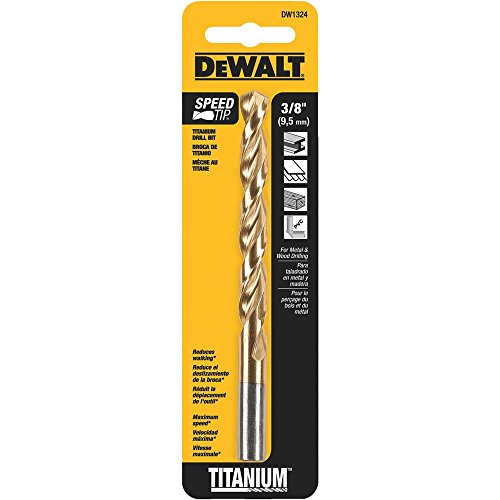 DEWALT DW1324 3/8-Inch Titanium Nitride Split Point Twist Drill Bit