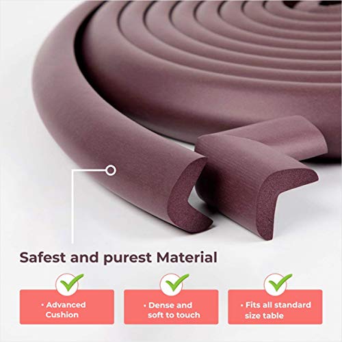 Image of BabySafeHouse 13ft Brown Edge Guard & 8 Corner Protector + Door Stopper | Extra Long 13ft Brown Edge Guard, 8 Pre-Taped Corner Guards, Monkey Shape Door Stopper for Baby Proofing & Child Safety