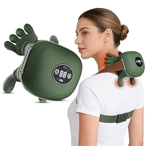 ACICILI Massagegerät, 4D Nackenmassagegerät mit 3 Massageprogrammen und 2 Heizstufen, Touchscreen-Tasten, Entspannt die Muskeln und lindert Müdigkeit, Das Perfekte Geschenk für Familie und Freunde.