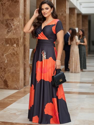 Image of KOH KOH Womens Long Modest Floor Length Flowing Summer Print Maxi Dress