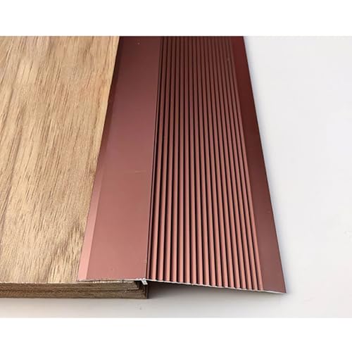 Aluminum Floor Transition Strip With Anti-Slip Texture - Wood To Tile, Laminate, & Carpet Thresholds For Doorways & Uneven Floors - Durable & Waterproof(Rose Gold)
