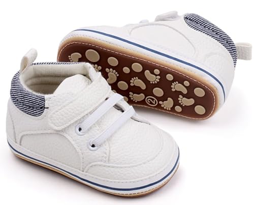 Aggroot Scarpe Bambina Scarpine Neonato in Morbida Pelle Scarpine Bambino Primi Passi con Suola Antiscivolo Scarpe 0-18 Mesi