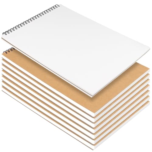 Carnet de croquis à spirale kraft A4 lot de 8 pour dessin et notes au bureau