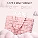 Tote Bag for Women, Lightweight Puffer Tote Bag with Zipper, Large Work Bag, Quilted Travel Shoulder Bag, Puffy Handbag with Compartments, Pink