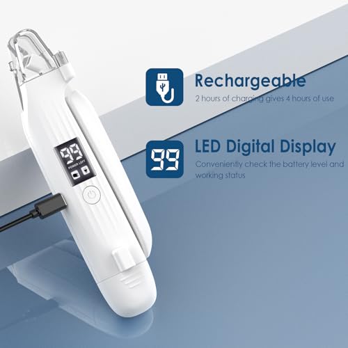 Simpeak 2 in 1 Krallenpflege für Hunde, Nagelknipser für Katzen, Elektrisch Krallenschleifer mit LED Licht, Wiederaufladbare Nagelschere Trimmer Nagelfeile für Verschiedene Körpertypen Haustier