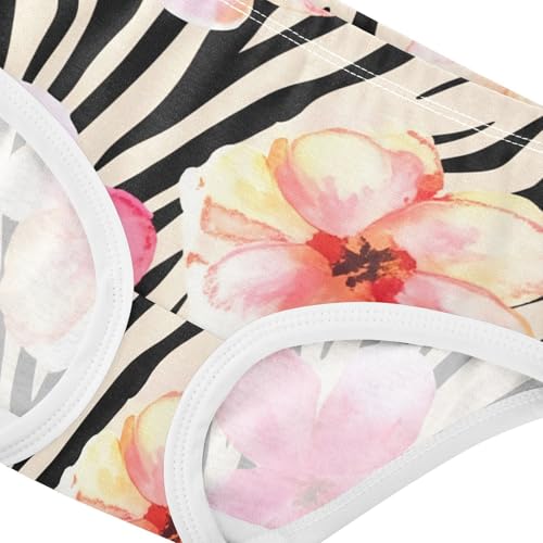 Toddler Girls Underwear 2t Cotton Cute Panties Girl Bright Kids Briefs Undies Pink Flowers Beige Black Zebra Print4