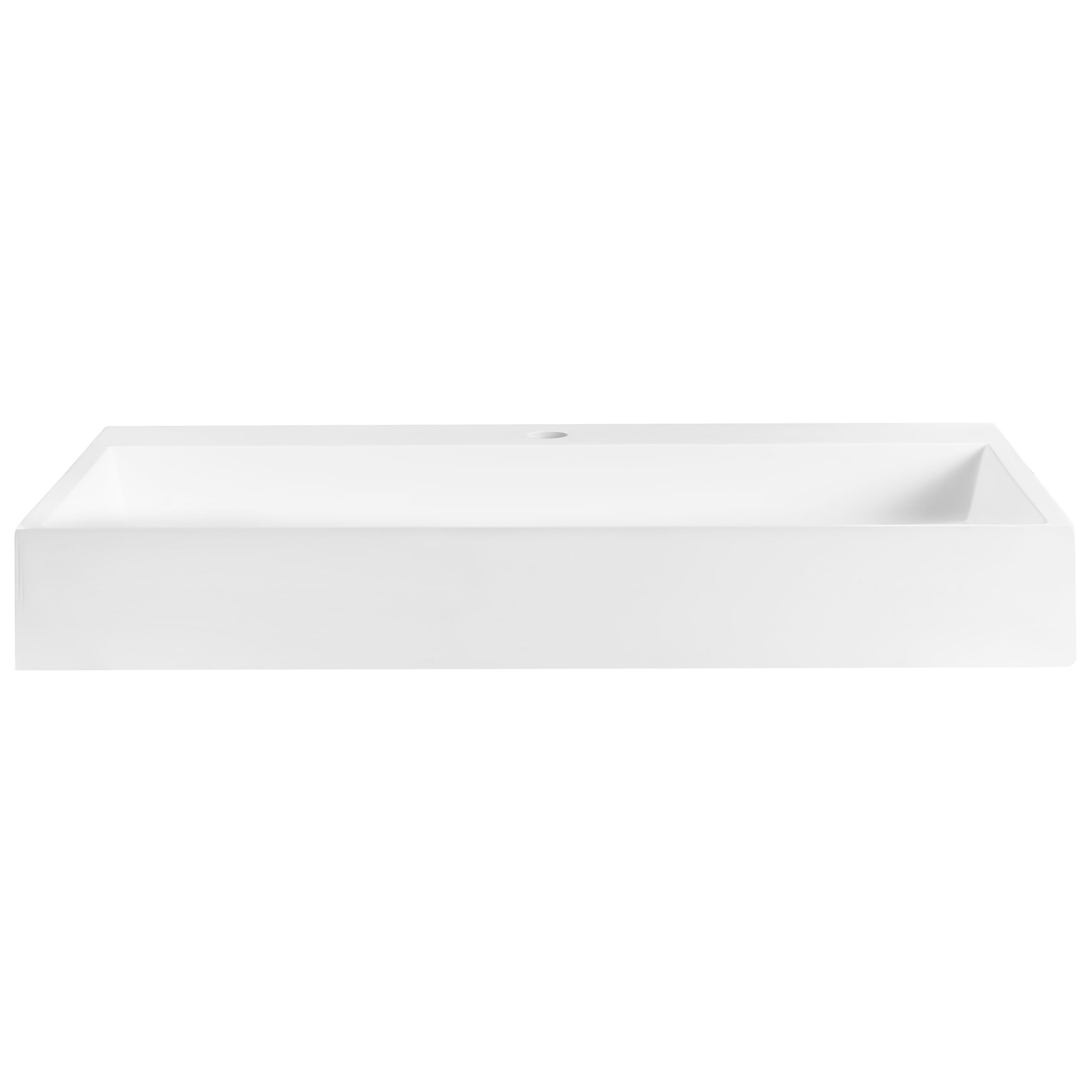 Lavabo suspendido de pared clásico rectangular fundición mineral acabado mate 80 x 46 cm blanco Quenko
