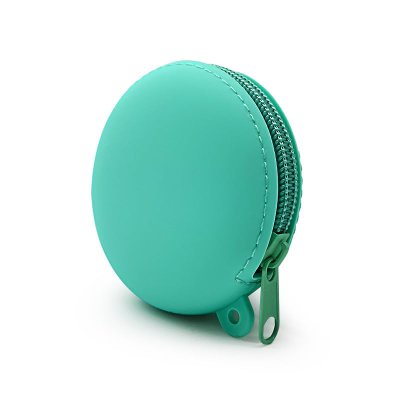 Silicone Purse Wallet for Women Cute Round Mini Pouch for Portable Keychain Bag for Women and Men Stylish Storage for Daily Use, Green