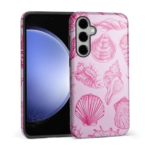 Coque Samsung Galaxy S25 rose nacré DAIZAG motif coquillage marin