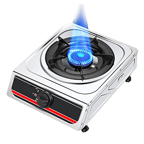 Aouoeeo Placa de Gas, Encimera de Gas, Cocina de Gas portátil de Acero Inoxidable de 4,0 kW para Comedor Interior y Exterior.