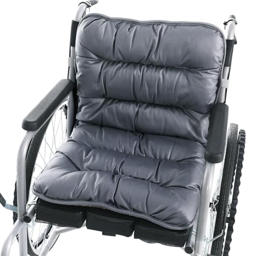 JFMkaer Wheelchair Cushion for Elderly, 17''x17'' Wheelchair Seat Cushion for Pressure Relief, Anti-Slip Seat and Back Support for Seniors Adults, Wheelchair Accessories for Seniors