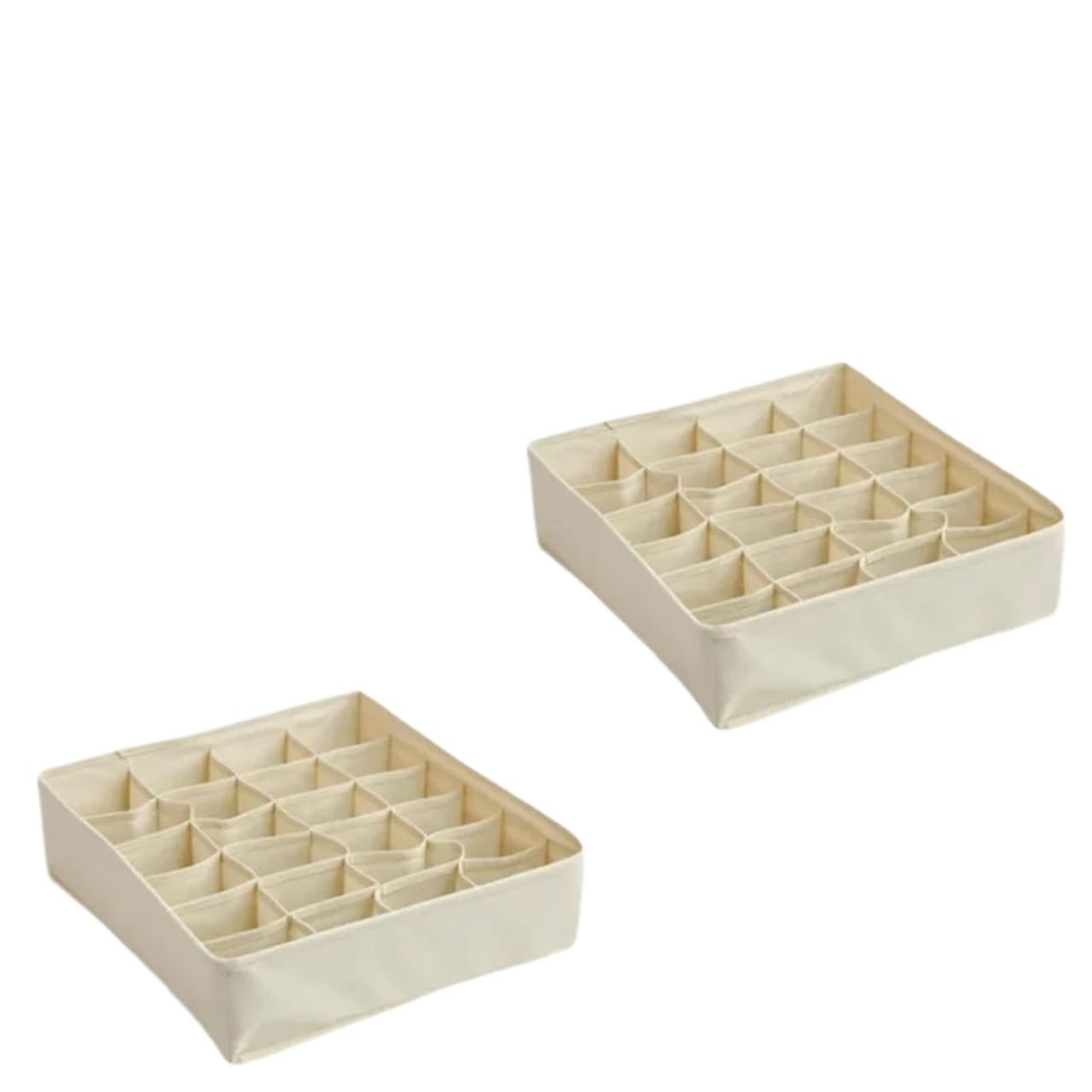 MKLHAVB Drawer Underwear Storage Organizer Socks And Bra Pants Box Cabinet For Clothes Ties Wardrobe(Yellow-24grids-2pcs)