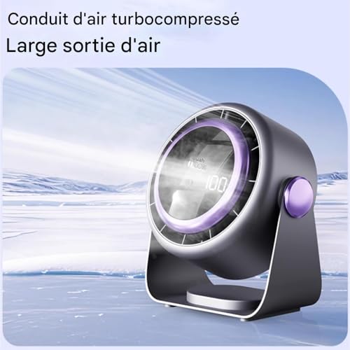 Circulateur d'air rechargeable à écran LED et ventilation tactile USB