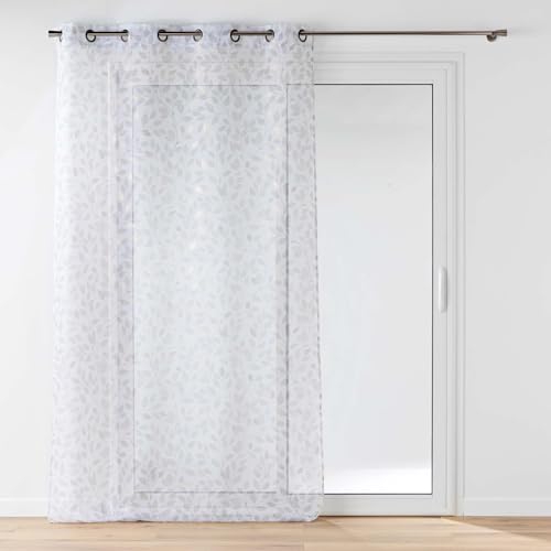 Douceur d'Intérieur, Voilage à Oeillets (140 x 240 cm) Duchesse Blanc, Voile Sablé Imprimé...