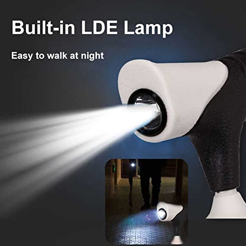 Bastón, Soporte de Bastón Plegable, Silla de Bastón de Aluminio Ajustable en Altura, Telescópica de 3 Patas, con Luz Led, Bastón Ligero para Personas Mayores