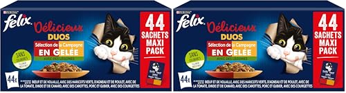 Purina, Felix, délicieux Duo, Maxi Pack, 44 x 85g-L'emballage Peut Varier (Lot de 2)