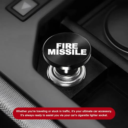 Image of Eject Button Car Cigarette Lighter, 12 Volt Aluminum Auto Cigarette Lighter Plug Replacement, Universal Cigarette Lighters Button Decoration for Most Vehicle Socket Size A (Black)