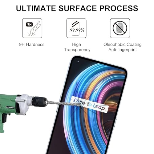 Image of HD Tempered Glass Screen Protector Compatible For Realme X7 max With Edge To Edge Coverage And Easy Installation Kit