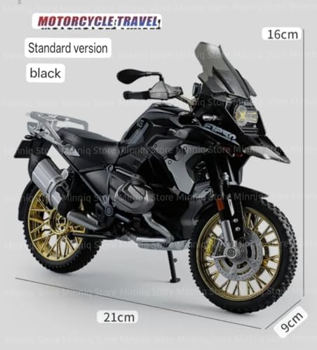 Image of Compatible for Big B-m-w R1250GS Motorcycle DieCast Model, Suspension and Hand Free Roller, Toy Motorcycle Collection with Music Lighting Toy for Kids (B-m-w R1250GS-Black)