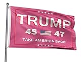 Take America Back Flag 3x5FT Trump 2024 Flag President Election Supporter Fans Patriotic MAGA Banner With 2 Brass Grommets Outdoor Indoor (Pink, 3x5ft)