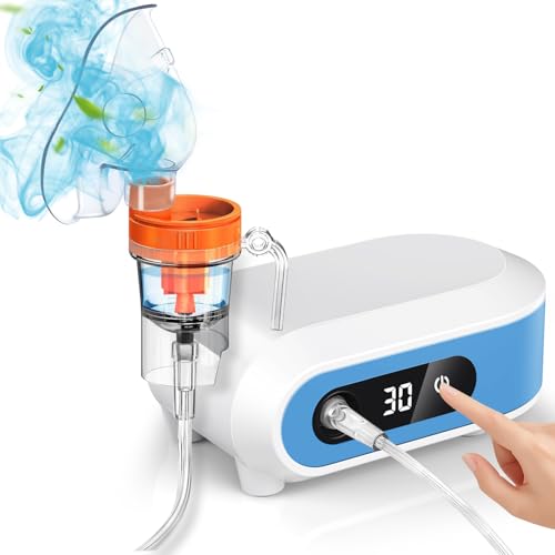 BIAOQINBO Aerosol Ultrasuoni Silenzioso per Bambini e Adulti-Nebulizzatore A Compressore, Macchina Areosol Portatile con Boccaglio E Maschera,Aerosol per Uso Domestico e in Viaggio