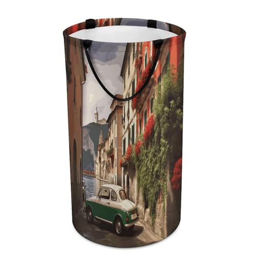 Panier à linge italien pliable de grande capacité avec poignées - 2