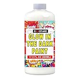 GOODTAKE Glow in Dark Paint - Bulk Size - Vibrant Luminous Neon Paint | Blacklight UV Reactive | Water-Based & Quick Dry | Perfect for Halloween, Signs, Art Projects - White (Glows Blue),17.5 Fl Oz
