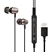 Moshi Mythro C USB-C in-Ear Headphone with Mic & DJ Boost Control Button, High-Resolution (24-bit/96 kHz) with Class G Amplifier, Lightweight with 3-Size Eartips & HandyStrap, Gunmetal Gray