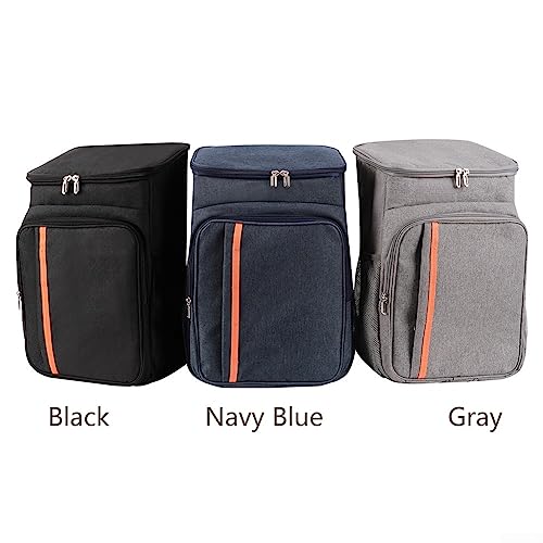 Kühlrucksack mit Innenfutter, leicht, isoliert, wasserdicht, für Picknick, Camping, Wandern, Angeln, Strand, 18 l, Schwarz – Bild 3