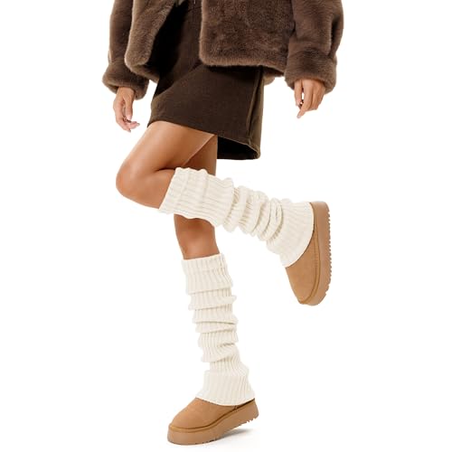 Acymztu Leg Warmers Y2K Harajuku Womens Cute Wool Seamless Lolita Accessories Gothic Long Socks Boot Socks Winter Sock