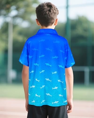 Boys Short Sleeve Polo Shirt Kid Youth Active Golf Shirts Collared School Uniform Shirts Hawaiian Tops Size 5-144