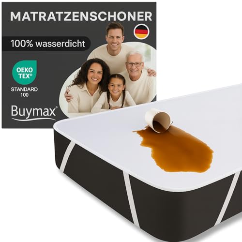 Buymax® Matratzenschoner 100x200cm wasserdicht - Oeko-Tex zertifizierte Inkontinenzauflage waschbar - wasserdichte Matratzenauflage Matratzenschutz Inkontinenzunterlage Nässeschutz 100x200 cm