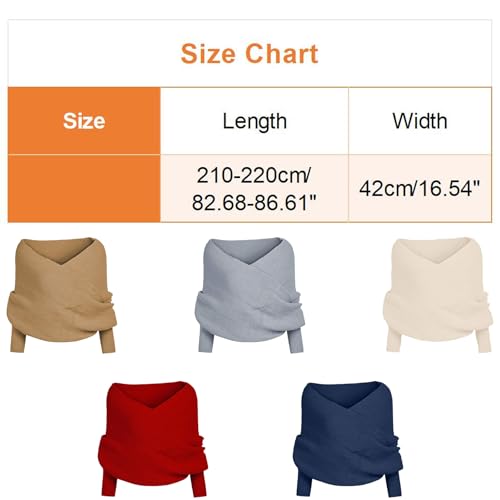 Knitted Scarf with Sleeves for Women, Sweater Scarf with Sleeves, Sleeve Wrap Scarf, Shrugs for Women.4